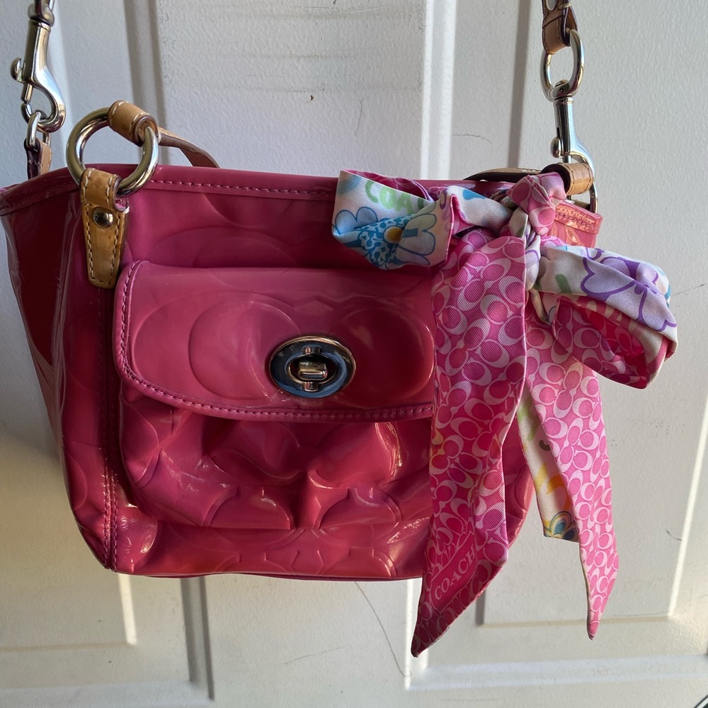 Pink Coach Embossed Purse